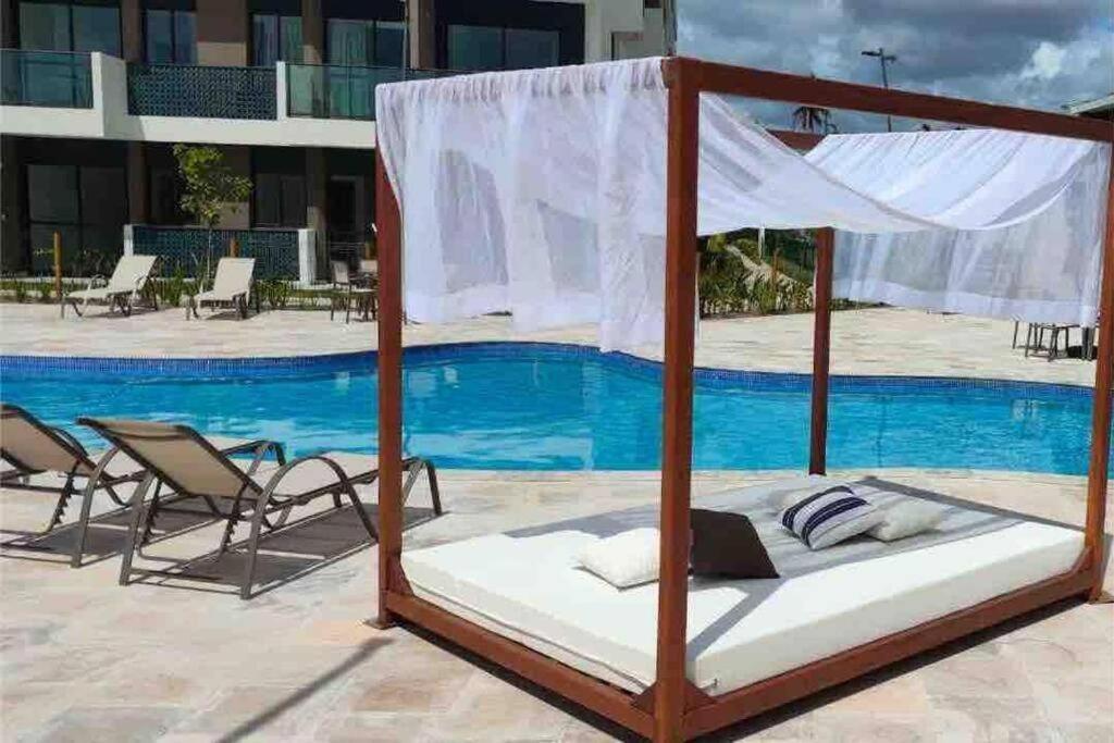 Studio Em Porto De Galinhas - Vista P Piscina Bagian luar foto